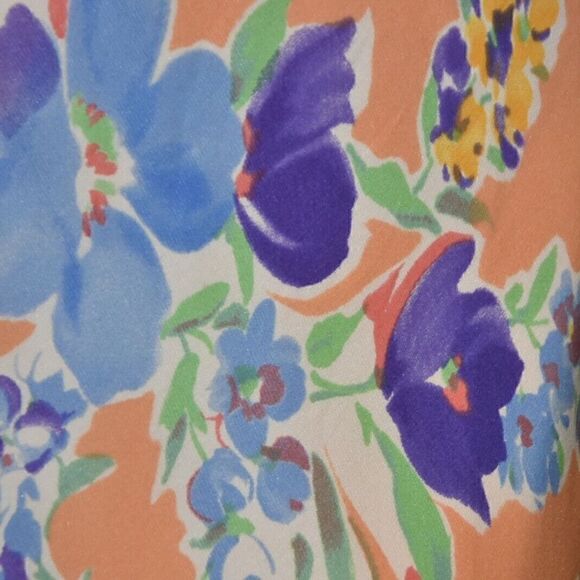 *Ralph Lauren Collection Orange Sherbet Watercolor Floral Oblong Silk Scarf main image 16